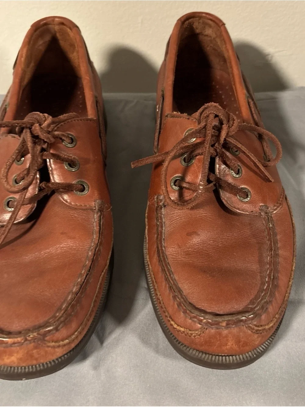 Rockport Men's Tan Brown Leather Boat Shoes